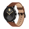 Thumbnail Image 1 of Men's Movado Bold® Evolution Black IP Brown Strap Watch with Textured Tonal Black Dial (Model: 3601083)