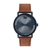 Thumbnail Image 0 of Men's Movado Bold® Evolution Blue IP Brown Strap Watch with Textured Tonal Blue Dial (Model: 3601093)