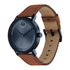 Thumbnail Image 1 of Men's Movado Bold® Evolution Blue IP Brown Strap Watch with Textured Tonal Blue Dial (Model: 3601093)