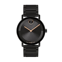 Men's Movado Bold® Evolution Black IP Watch with Textured Tonal Black Dial (Model: 3601112)