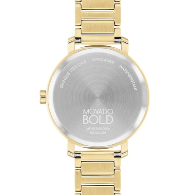 Ladies' Movado Bold® Evolution Crystal Accent Gold-Tone IP Watch with Textured Tonal Gold-Tone Dial (Model: 3601106)