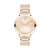 Ladies' Movado Bold® Evolution Crystal Accent Rose-Tone IP Watch with Textured Tonal Rose-Tone Dial (Model: 3601107)