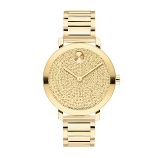 Ladies' Movado Bold® Evolution Gold-Tone IP Watch with Crystal Accent Dial (Model: 3601152)