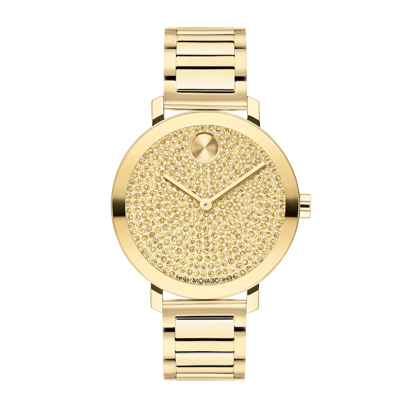 Ladies' Movado Bold® Evolution Gold-Tone IP Watch with Crystal Accent Dial (Model: 3601152)|Peoples Jewellers