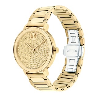 Ladies' Movado Bold® Evolution Gold-Tone IP Watch with Crystal Accent Dial (Model: 3601152)