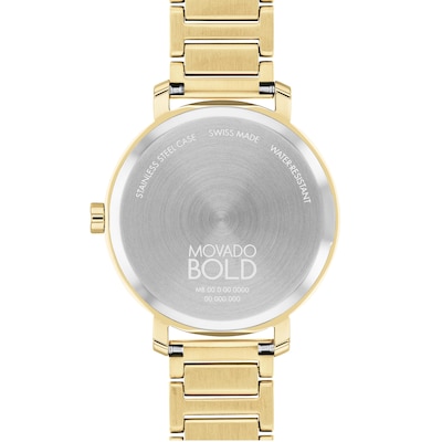 Ladies' Movado Bold® Evolution Gold-Tone IP Watch with Crystal Accent Dial (Model: 3601152)