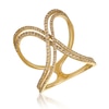 Thumbnail Image 0 of Le Vian® 0.60 CT. T.W. Nude Diamonds™ Double Row Open "X" Ring in 14K Honey Gold™