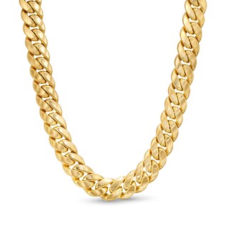 Men's 9.3mm Cuban Curb Chain Necklace in Hollow 10K Gold - 24"