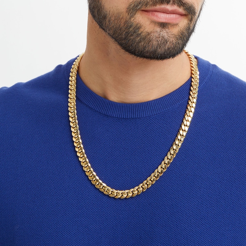 Men's 9.3mm Cuban Curb Chain Necklace in Hollow 10K Gold - 24"