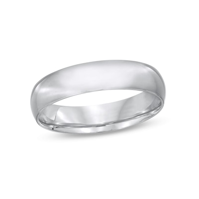 Men's Engravable 5.0mm Comfort-Fit Band in Sterling Silver (1 Line)