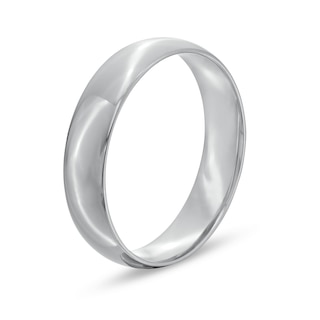 Men's Engravable 5.0mm Comfort-Fit Band in Sterling Silver (1 Line)