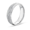 Thumbnail Image 2 of Men's Engravable Hammered 6.0mm Comfort-Fit Band in Sterling Silver (1 Line)