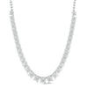Thumbnail Image 0 of 0.33 CT. T.W. Diamond Cushion-Shaped Link and Bead Necklace in Sterling Silver - 17"