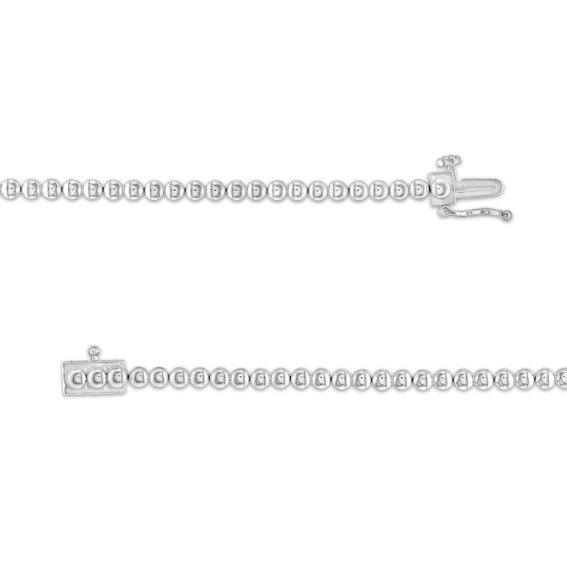 0.33 CT. T.W. Diamond Cushion-Shaped Link and Bead Necklace in Sterling Silver - 17"|Peoples Jewellers