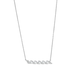 0.20 CT. T.W. Diamond Cascading Five Stone Bar Necklace in 10K White Gold