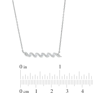 0.20 CT. T.W. Diamond Cascading Five Stone Bar Necklace in 10K White Gold