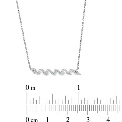 0.20 CT. T.W. Diamond Cascading Five Stone Bar Necklace in 10K White Gold