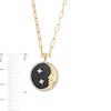 EFFY™ Collection Onyx and 0.16 CT. T.W. Diamond Moon Pendant in 14K Gold