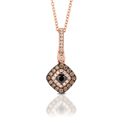 Le Vian® 0.30 CT. T.W. Diamond Tilted Square Pendant in 14K Strawberry Gold™