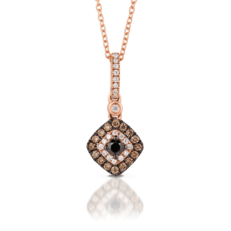 Le Vian® 0.30 CT. T.W. Diamond Tilted Square Pendant in 14K Strawberry Gold™|Peoples Jewellers