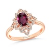 Le Vian® Raspberry Rhodolite Garnet™ and 0.15 CT. T.W. Nude Diamonds™ Floral Frame Ring in 14K Strawberry Gold™