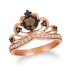 Thumbnail Image 0 of Le Vian® Chocolate Quartz™ and 0.18 CT. T.W. Nude Diamonds™ Crown Ring in 14K Strawberry Gold™