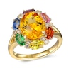 Thumbnail Image 0 of Le Vian® Cinnamon Citrine®, Multi-Gemstone and 0.15 CT. T.W. Nude Diamonds™ Frame Ring in 14K Honey Gold™