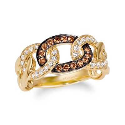 Le Vian® 0.50 CT. T.W. Chocolate Diamond® and Nude Diamond™ Chain Link Ring in 14K Honey Gold™