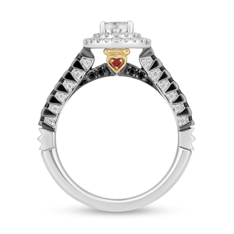 Enchanted Disney Villains Evil Queen 1.10 CT. T.W. Diamond Teardrop Frame Engagement Ring in 14K White Gold