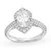 2.00 CT. T.W. Oval Certified Lab-Created Diamond Ornate Frame Engagement Ring in 18K White Gold (F/VS2)