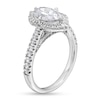 2.00 CT. T.W. Oval Certified Lab-Created Diamond Ornate Frame Engagement Ring in 18K White Gold (F/VS2)