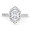 Thumbnail Image 3 of 2.00 CT. T.W. Oval Certified Lab-Created Diamond Ornate Frame Engagement Ring in 18K White Gold (F/VS2)