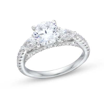 2.25 CT. T.W. Certified Lab-Created Diamond Sideways Three Stone Engagement Ring in 18K White Gold (F/VS2)