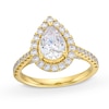 Thumbnail Image 0 of 2.25 CT. T.W. Pear-Shaped Certified Lab-Created Diamond Frame Engagement Ring in 18K Gold (F/VS2)