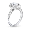 Thumbnail Image 2 of 1.50 CT. T.W. Emerald-Cut Certified Lab-Created Diamond Frame Engagement Ring in 14K White Gold (F/VS2)