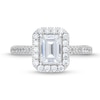 Thumbnail Image 3 of 1.50 CT. T.W. Emerald-Cut Certified Lab-Created Diamond Frame Engagement Ring in 14K White Gold (F/VS2)