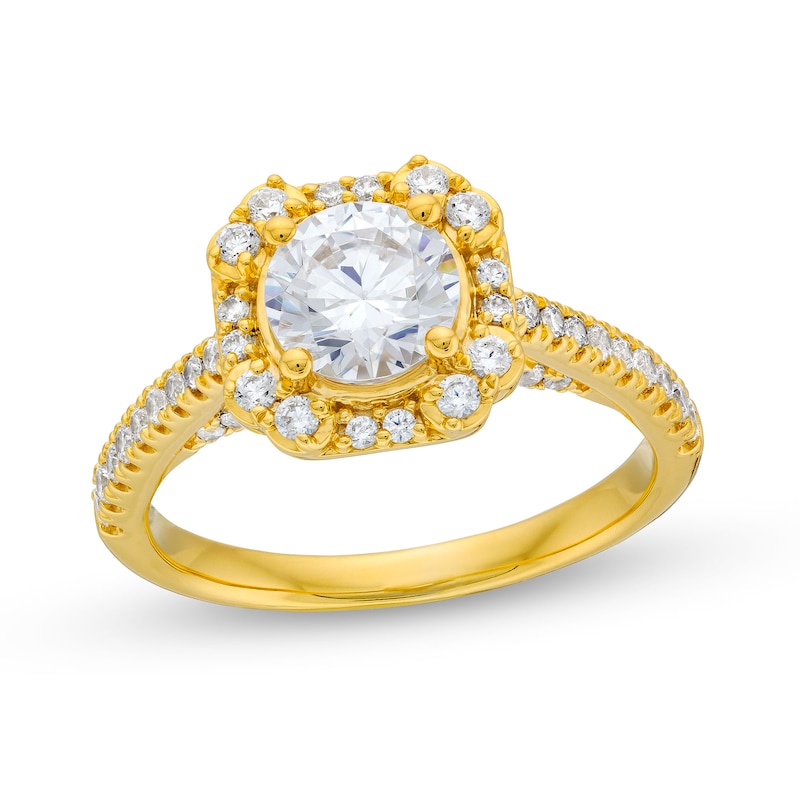 1.50 CT. T.W. Certified Lab-Created Diamond Art Deco Frame Engagement Ring in 18K Gold (F/VS2)|Peoples Jewellers