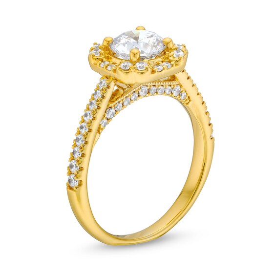 1.50 CT. T.W. Certified Lab-Created Diamond Art Deco Frame Engagement Ring in 18K Gold (F/VS2)