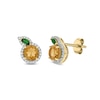 Thumbnail Image 0 of Lab-Created Citrine, Lab-Created Emerald and 0.18 CT. T.W. Diamond Orange Studs in Sterling Silver with 14K Gold Plate