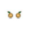 Thumbnail Image 1 of Lab-Created Citrine, Lab-Created Emerald and 0.18 CT. T.W. Diamond Orange Studs in Sterling Silver with 14K Gold Plate