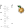 Thumbnail Image 2 of Lab-Created Citrine, Lab-Created Emerald and 0.18 CT. T.W. Diamond Orange Studs in Sterling Silver with 14K Gold Plate