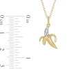 Thumbnail Image 1 of White Lab-Created Sapphire Peeled Banana Pendant in Sterling Silver with 14K Gold Plate