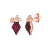 Thumbnail Image 1 of Lab-Created Ruby and Diamond Accent Grapes Stud Earrings in Sterling Silver with 14K Rose Gold Plate