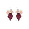 Thumbnail Image 2 of Lab-Created Ruby and Diamond Accent Grapes Stud Earrings in Sterling Silver with 14K Rose Gold Plate