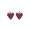 Thumbnail Image 1 of Lab-Created Ruby Strawberry Stud Earrings in Sterling Silver with 14K Rose Gold Plate