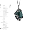 Enchanted Disney Villains Ursula Green Quartz and 0.145 CT. T.W. Diamond Tentacle Wrap Pendant in Black Sterling Silver