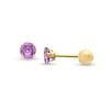 Thumbnail Image 0 of Child's 4.0mm Purple Cubic Zirconia Solitaire Stud Earrings in 14K Gold