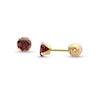 Thumbnail Image 1 of Child's 4.0mm Dark Red Cubic Zirconia Solitaire Stud Earrings in 14K Gold