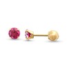 Thumbnail Image 1 of Child's 4.0mm Red Cubic Zirconia Solitaire Stud Earrings in 14K Gold