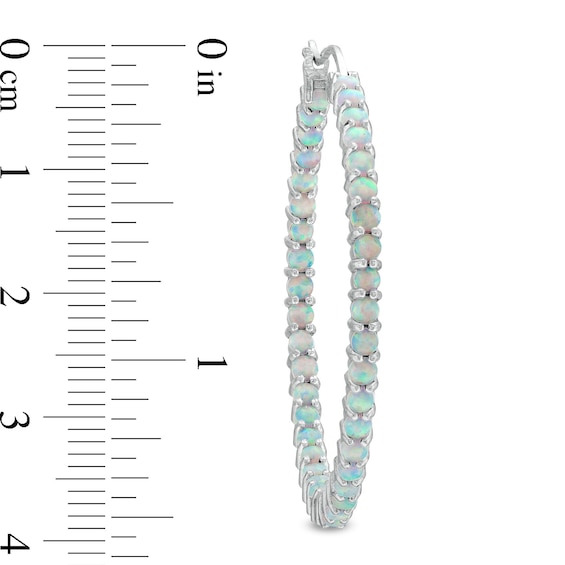 Lab-Created Opal Inside-Out Hoop Earrings in Sterling Silver